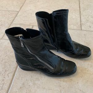 Patent leather boots